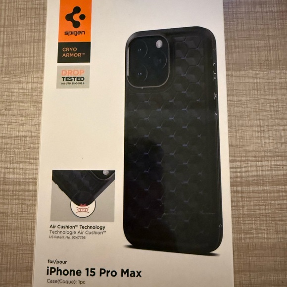 Spigen Other - Spigen Black iPhone 15 Pro Max Case with Textured Grip